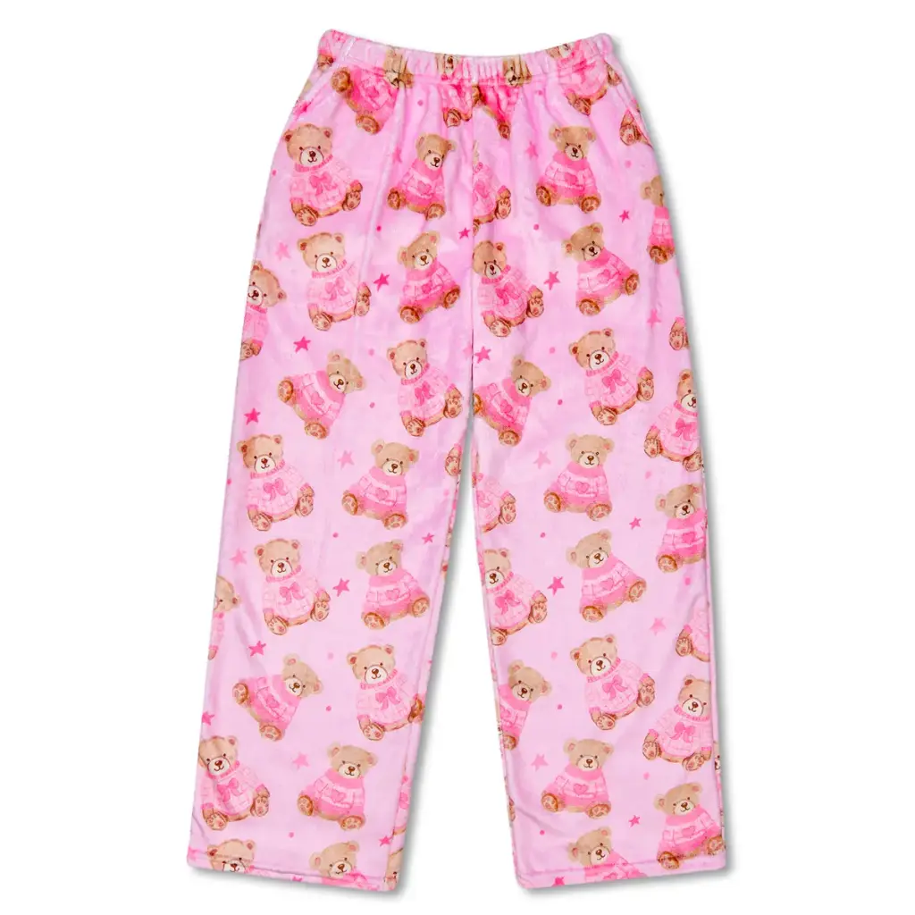 [820-3880XS] Beary Cute Plush Pants (Youth X-Small (4-6))