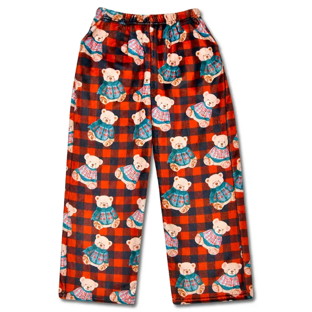 [820-3883M] Beary Merry Plush Pants (Youth Medium (10-12))