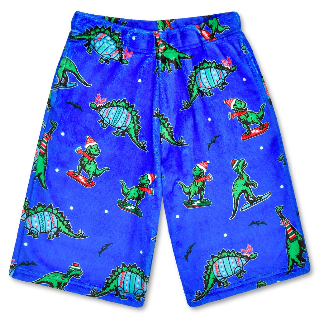 [820-3922XS] Holiday Dino Plush Board Shorts (X-Small (4-6))