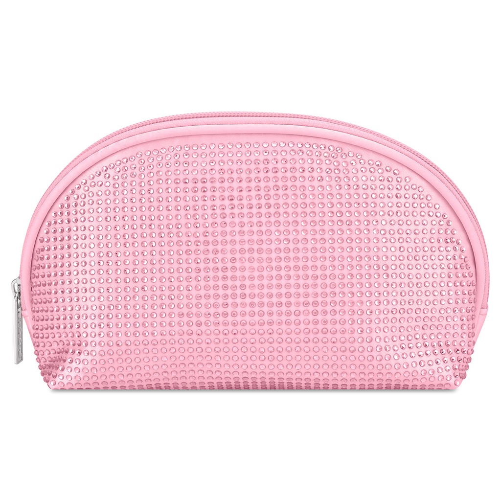 [810-2397] Pink Rhinestone Oval Cosmetic Bag