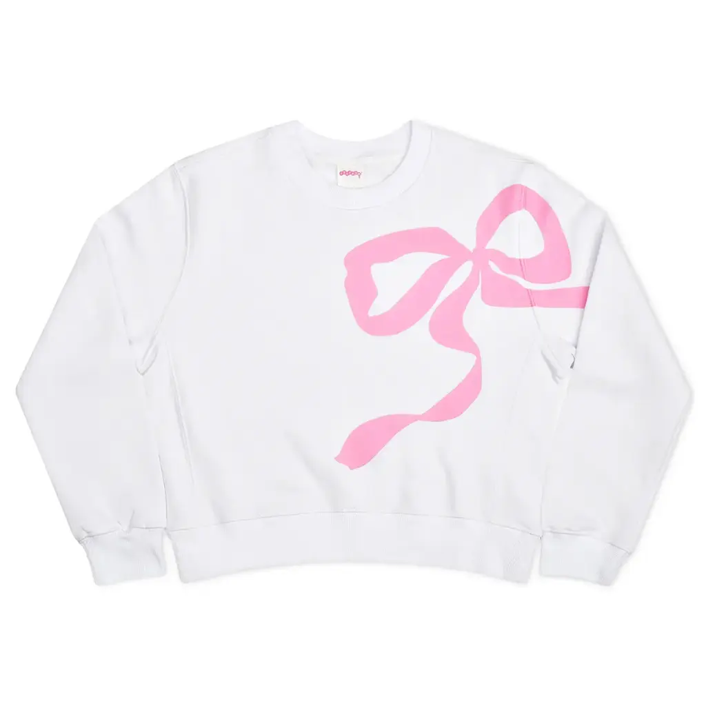 [820-3968S] Lovely Bow Sweatshirt (Youth Small (6-8))
