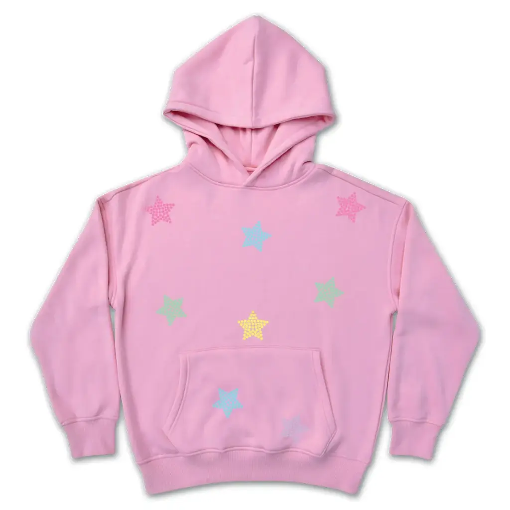 Sparkling Stars Pink Hoodie Sweatshirt