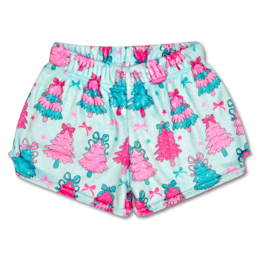 [820-3918AS] Fancy Trees Plush Shorts (Adult Small (4-6))