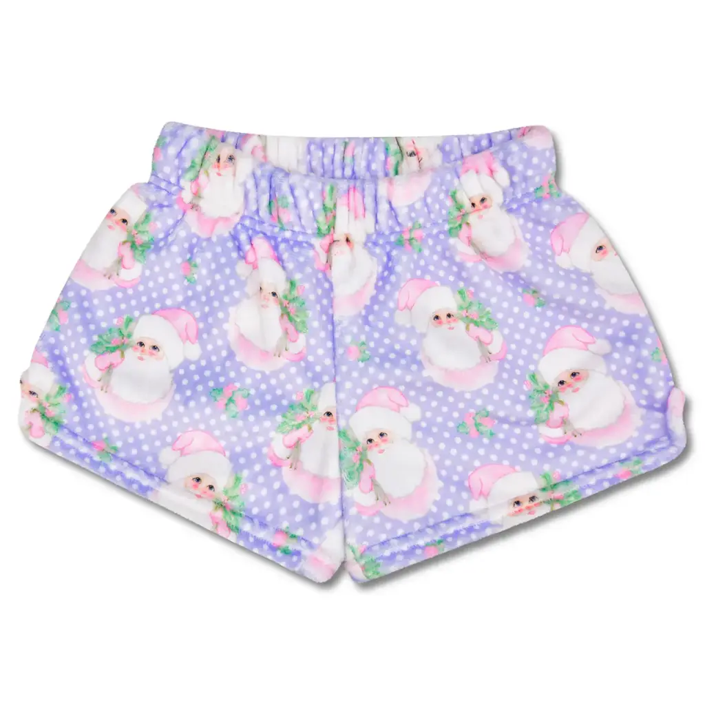 [820-3887AS] Sweet Santa Plush Shorts (Adult Small (4-6))