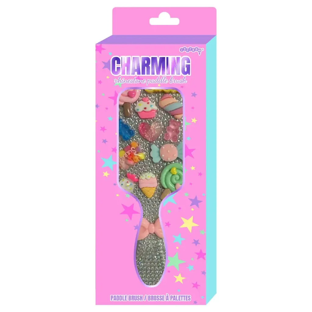 Charming Rhinestone Paddle Brush
