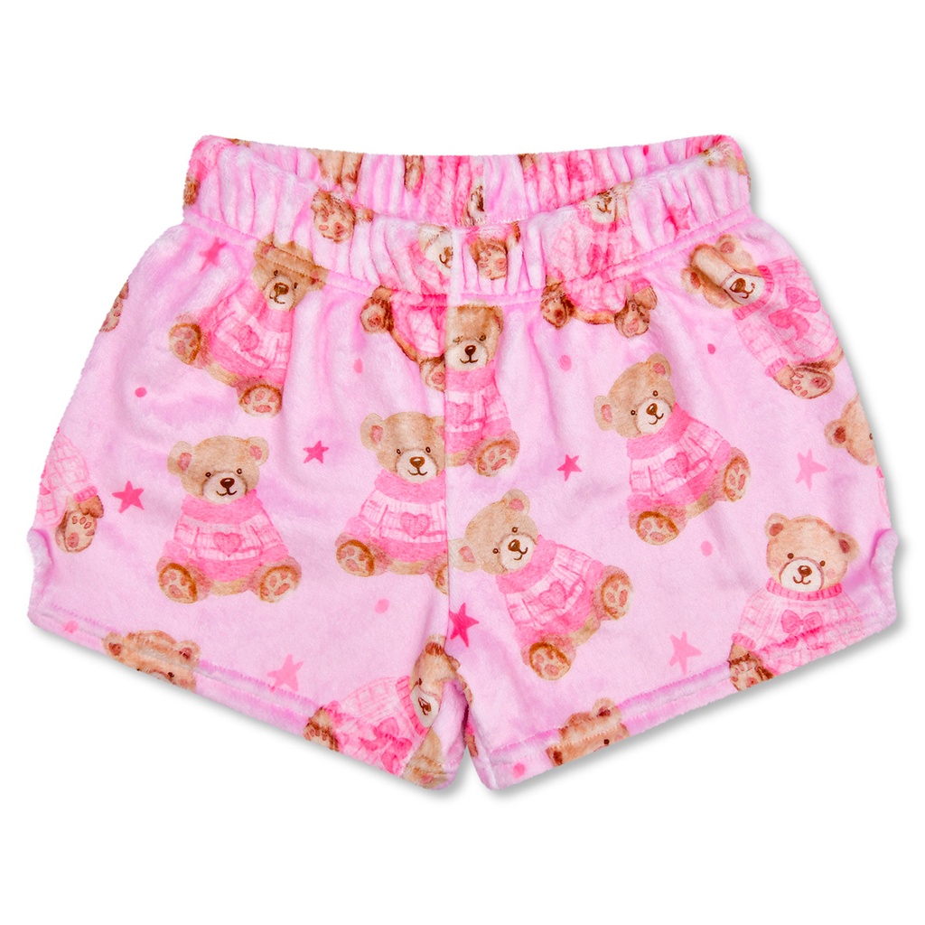 [820-3881AS] Beary Cute Plush Shorts (Adult Small (4-6))