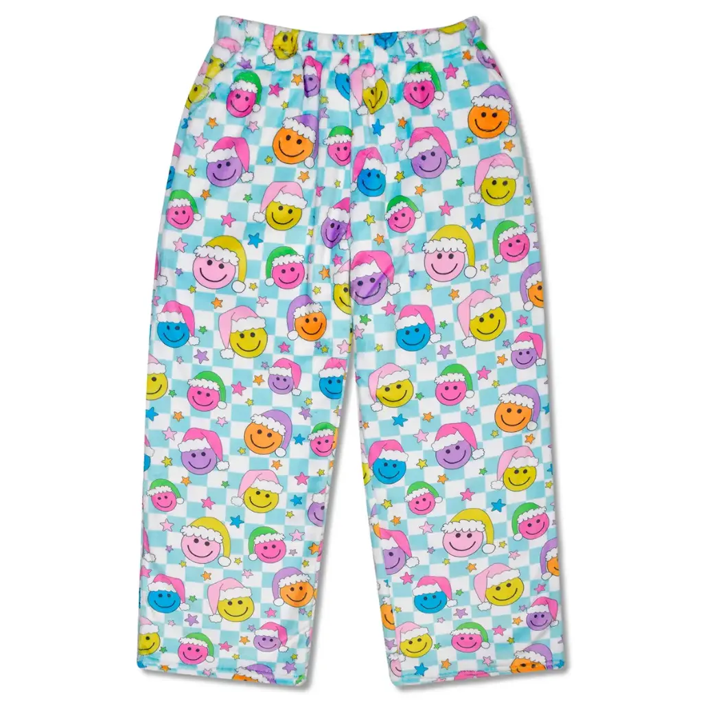 [820-3958XS] Happy Santa Plush Pants (Youth X-Small (4-6))