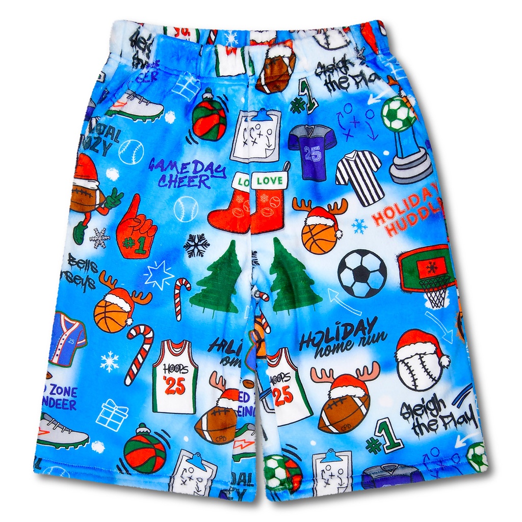 [820-3990XS] Corey Paige Holiday Game Day Plush Board Shorts (X-Small (4-6))