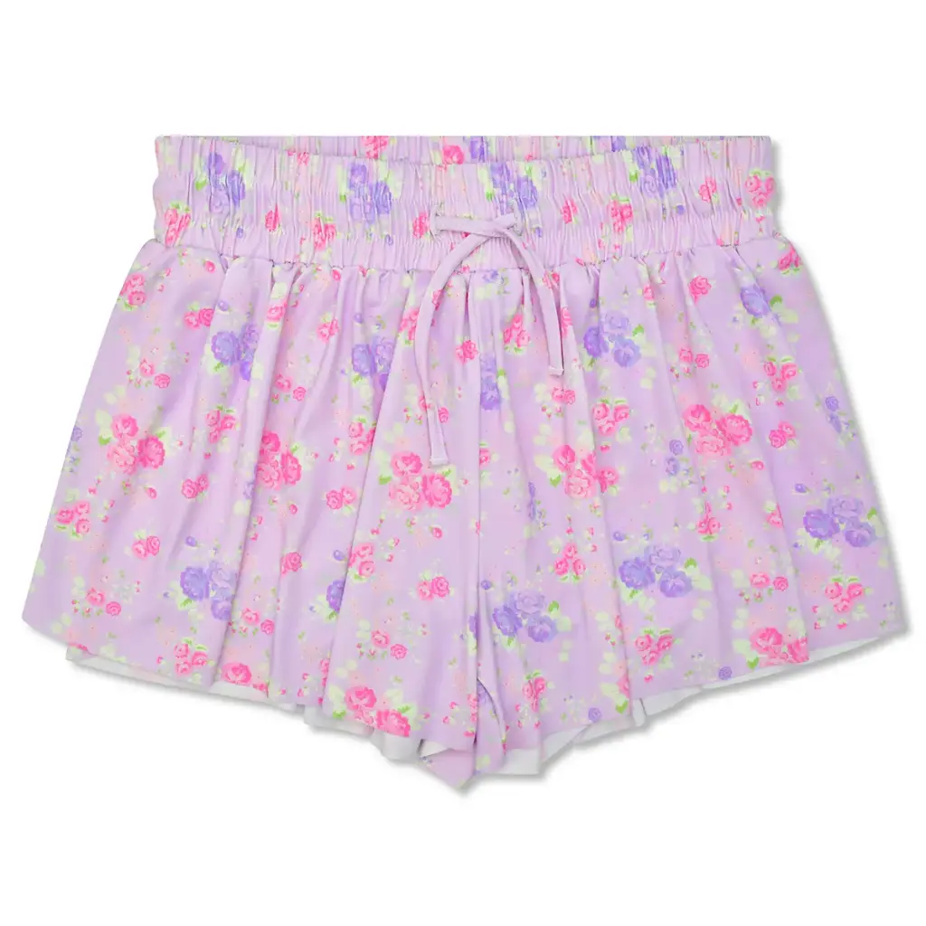 [820-4004S] Forever Floral Butterfly Shorts (Youth Small (6-8))