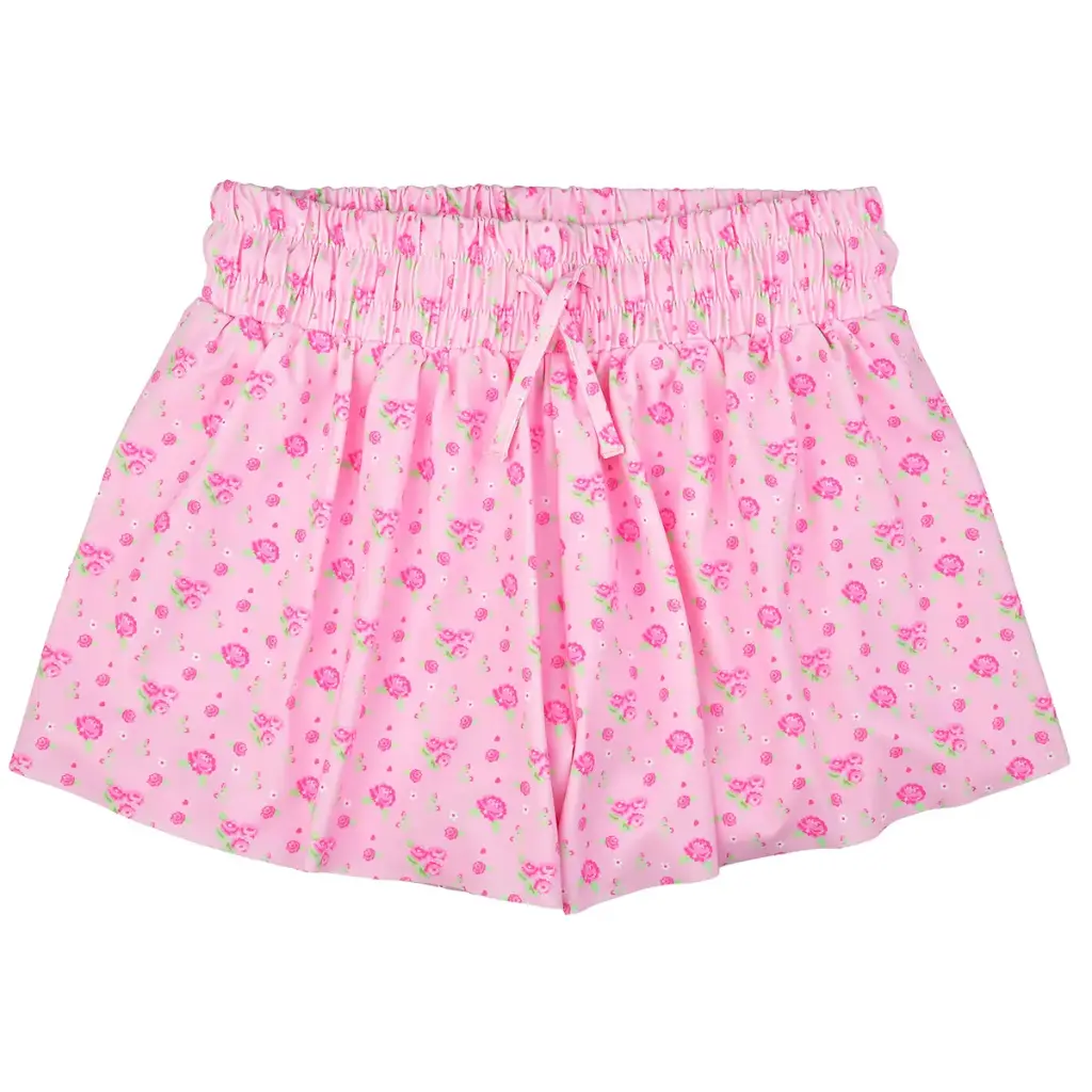 [820-4021L] Pretty in Pink Butterfly Shorts (Youth Large (14))