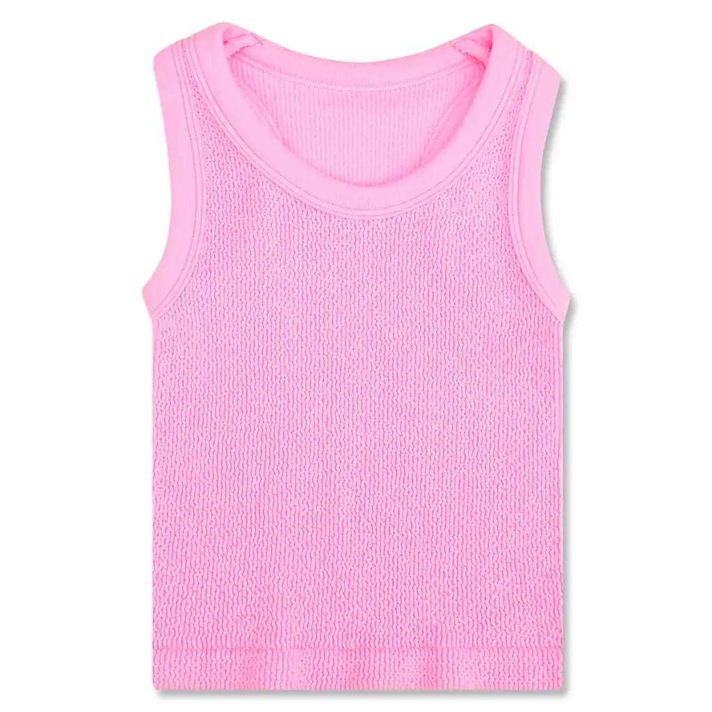 Rose Cropped Smocked Racerback Tank Top