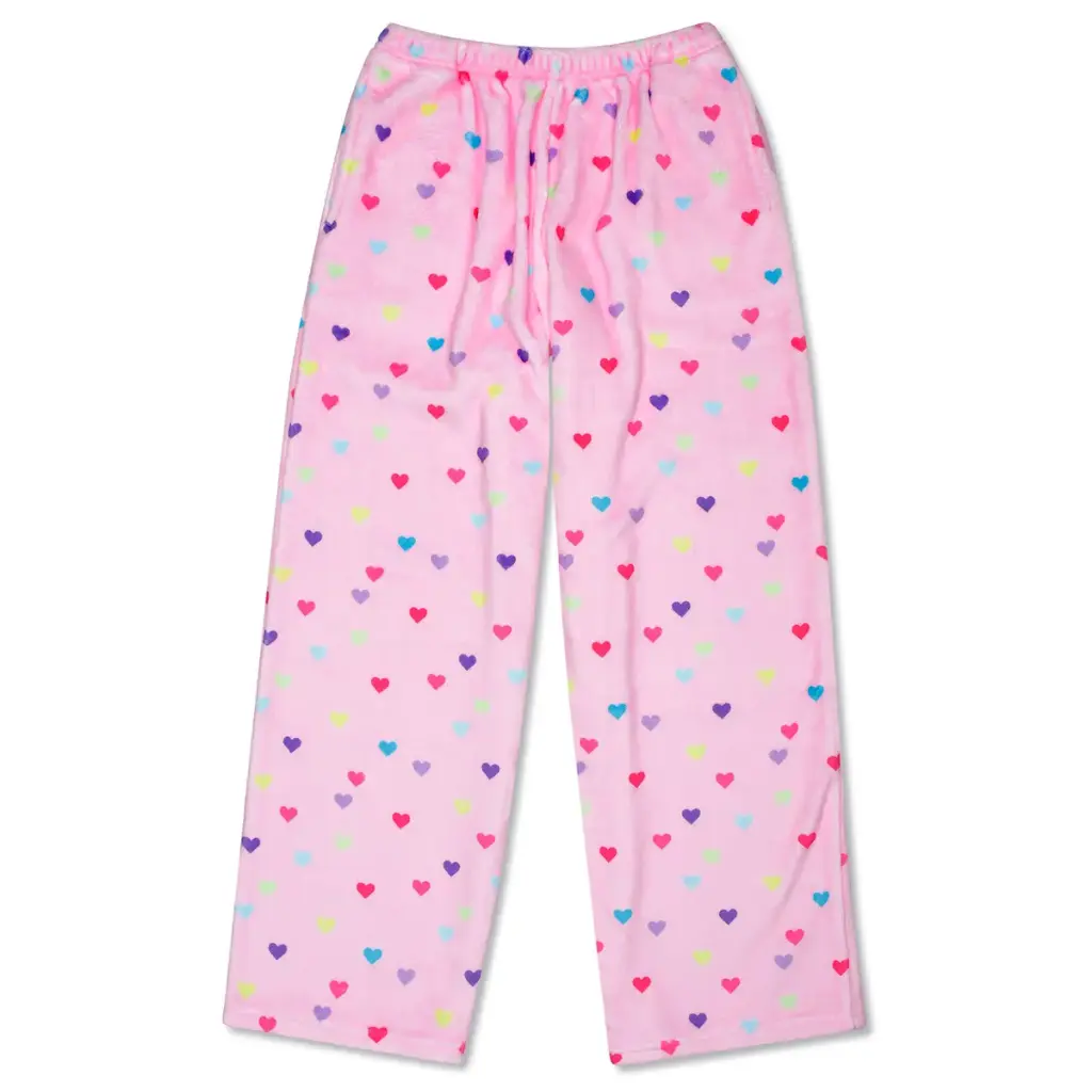 [820-4087XS] Heart Confetti Plush Pants (Youth X-Small (4-6))