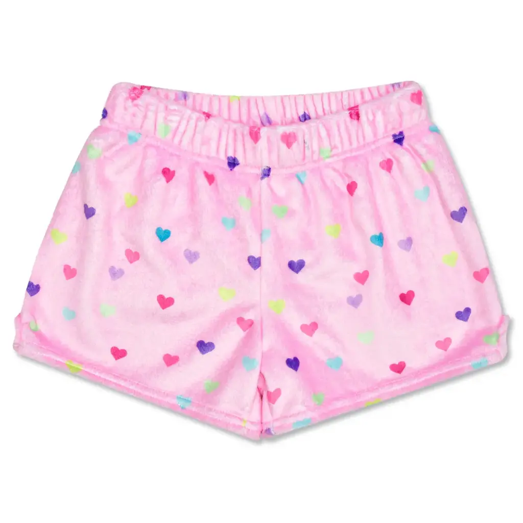 [820-4088XS] Heart Confetti Plush Shorts (X-Small (4-6))