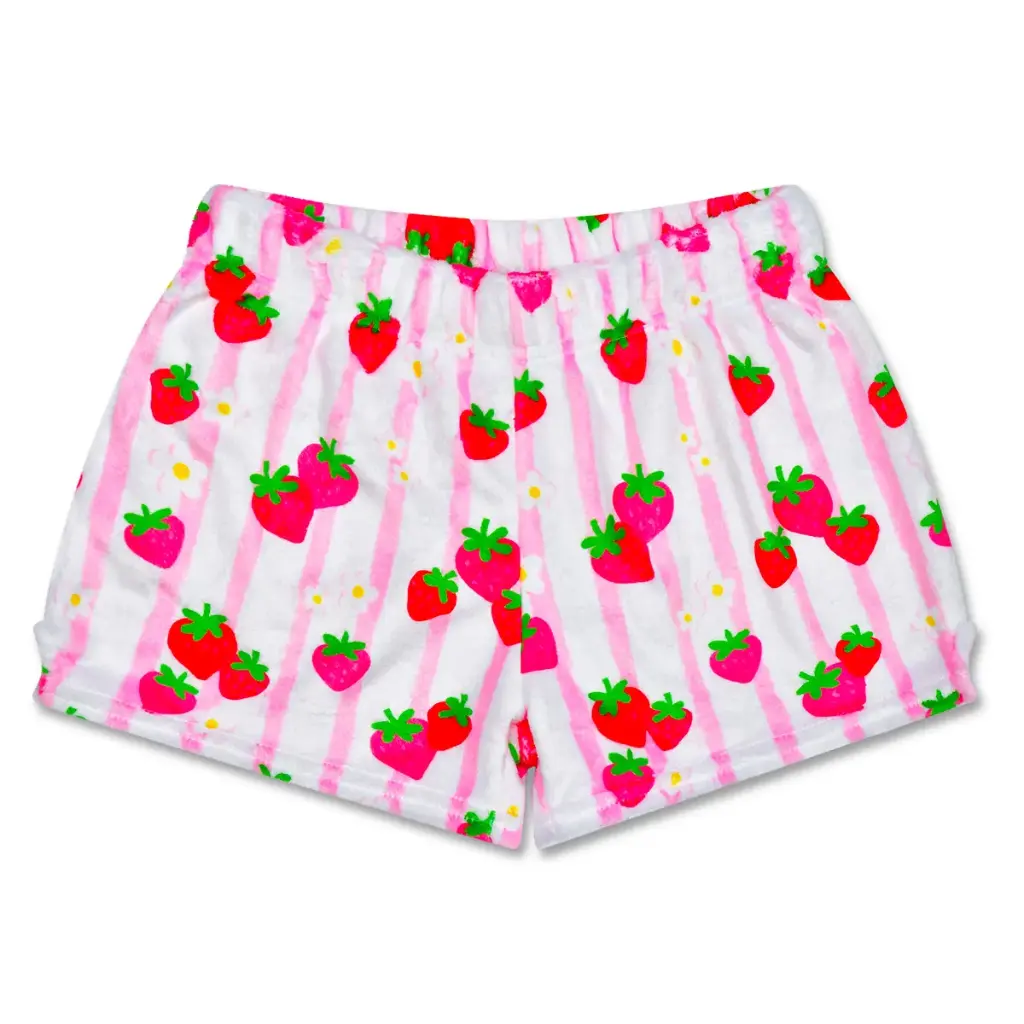 [820-4091XS] Strawberry Stripes Plush Shorts (X-Small (4-6))