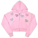 Sparkling Hearts Cropped Zip-up Sweatshirt