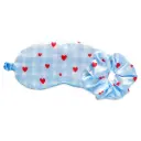 Gingham Hearts Eye Mask and Scrunchie Set