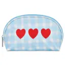 Gingham Hearts Oval Cosmetic Bag
