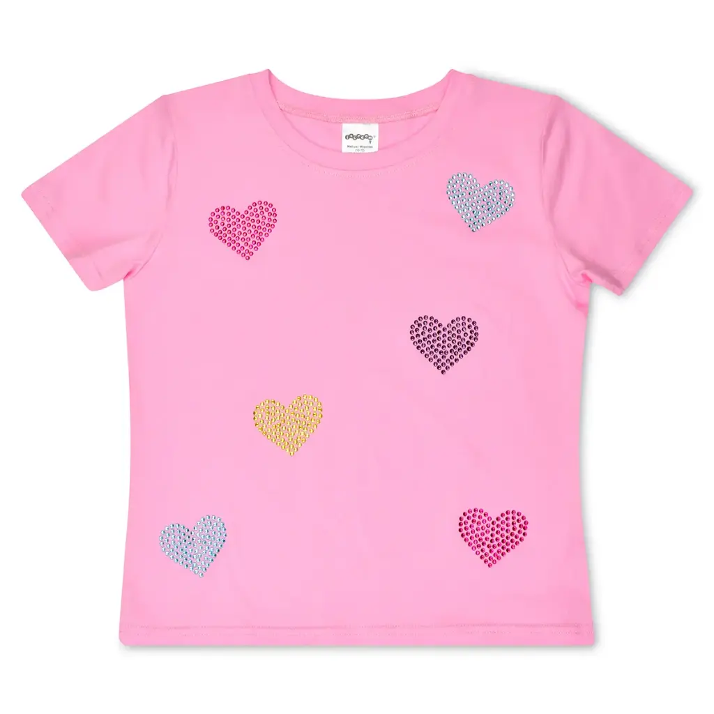 [820-4126S] Sparkling Hearts T-Shirt (Youth Small (6-8))