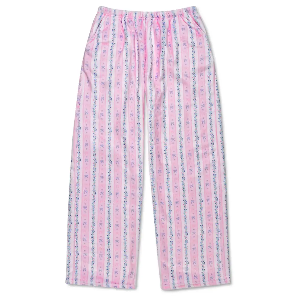 [820-4121XS] Floral Stripes Plush Pants (Youth X-Small (4-6))
