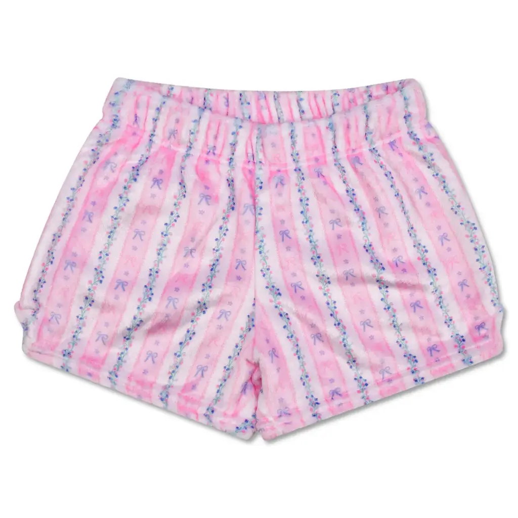[820-4122XS] Floral Stripes Plush Shorts (X-Small (4-6))