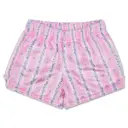 Floral Stripes Plush Shorts