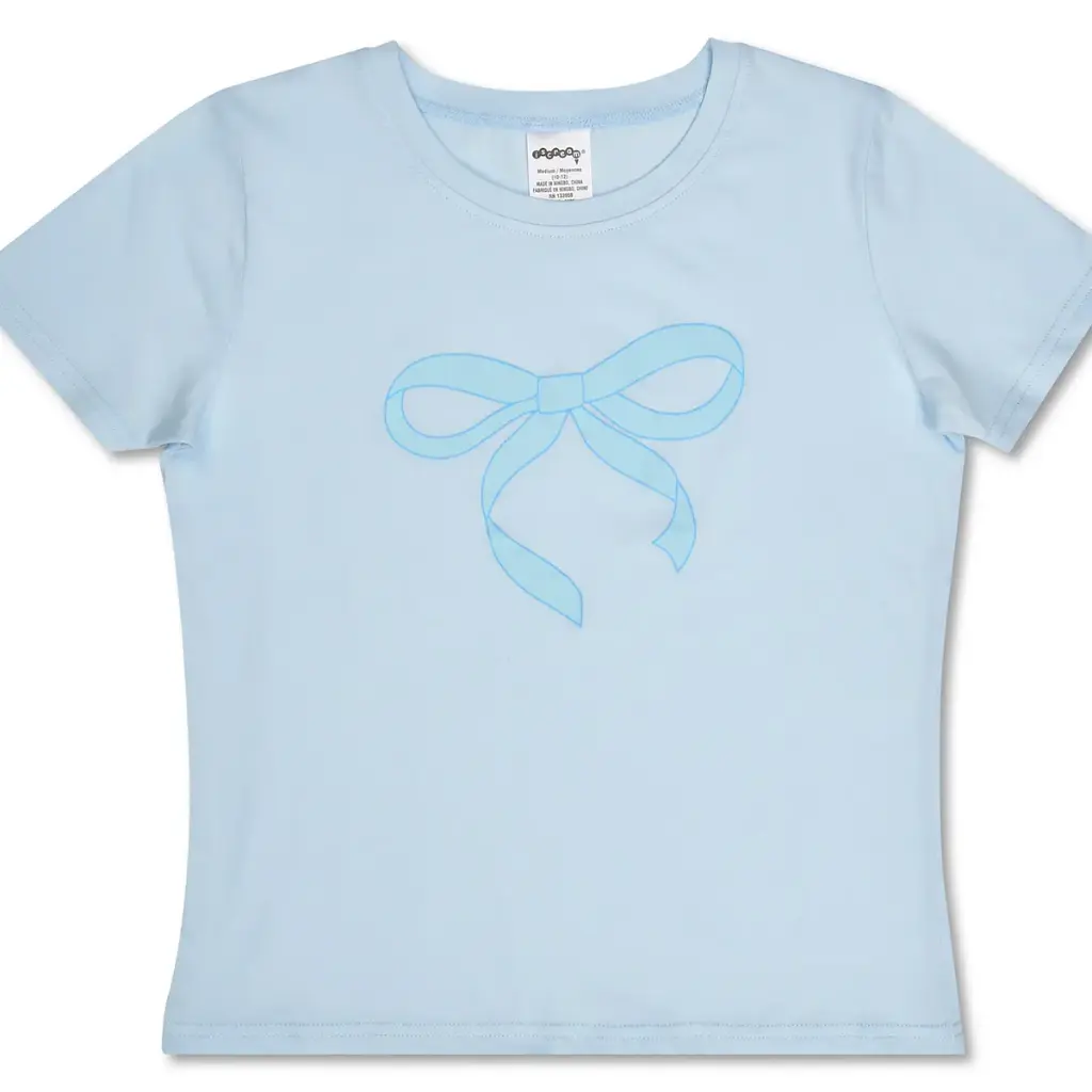 [820-4135XS] Blue Bow T-Shirt (Youth X-Small (4-5))
