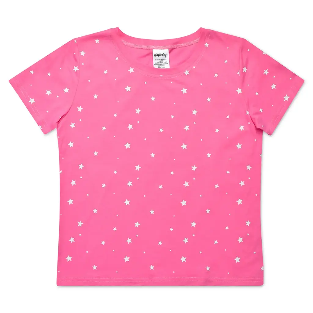 [820-4145XS] Pink Star T-shirt (Youth X-Small (4-5))