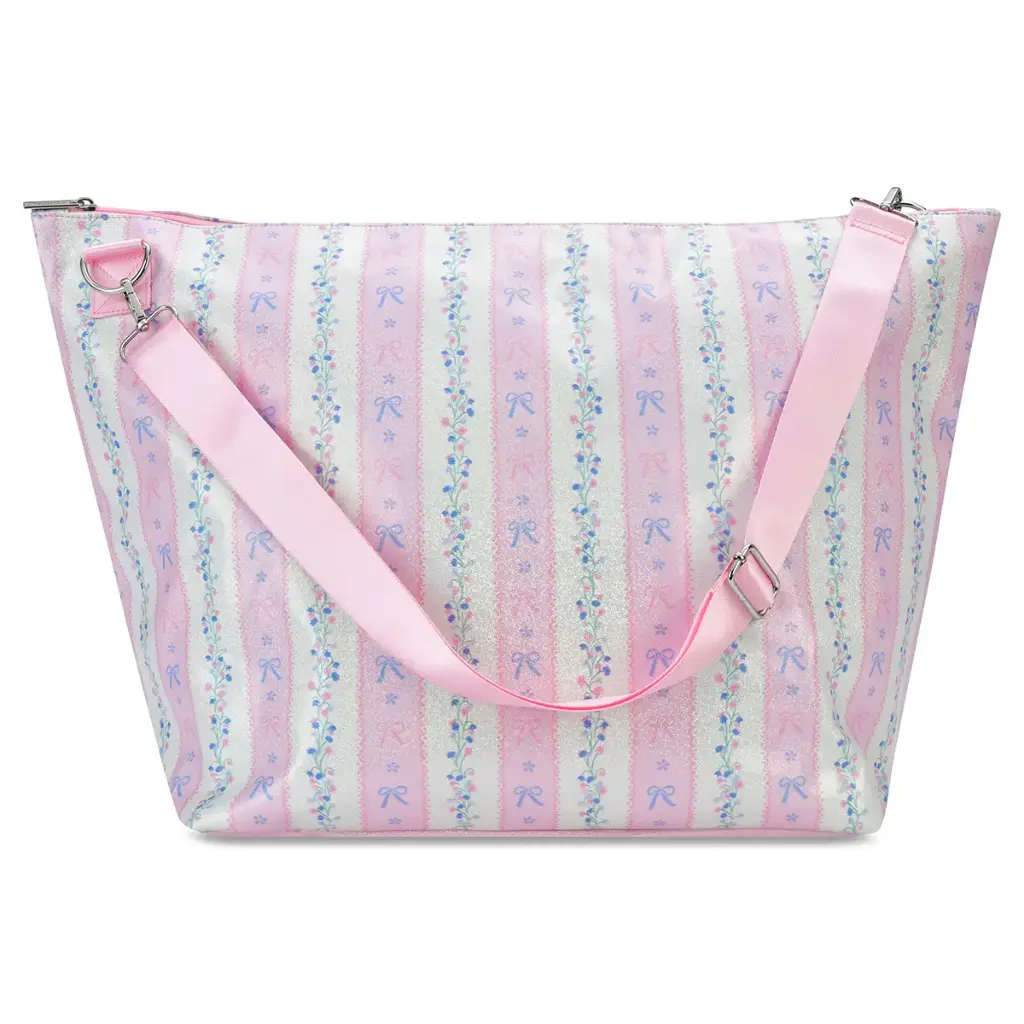 [810-2418] Floral Stripes Weekender Bag
