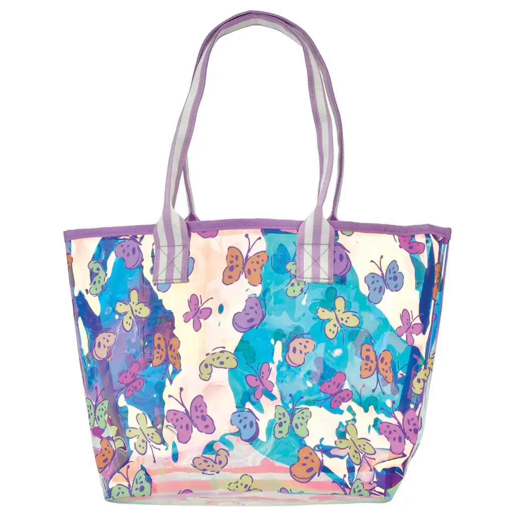 [810-2424] Bright Butterflies Clear Tote Bag