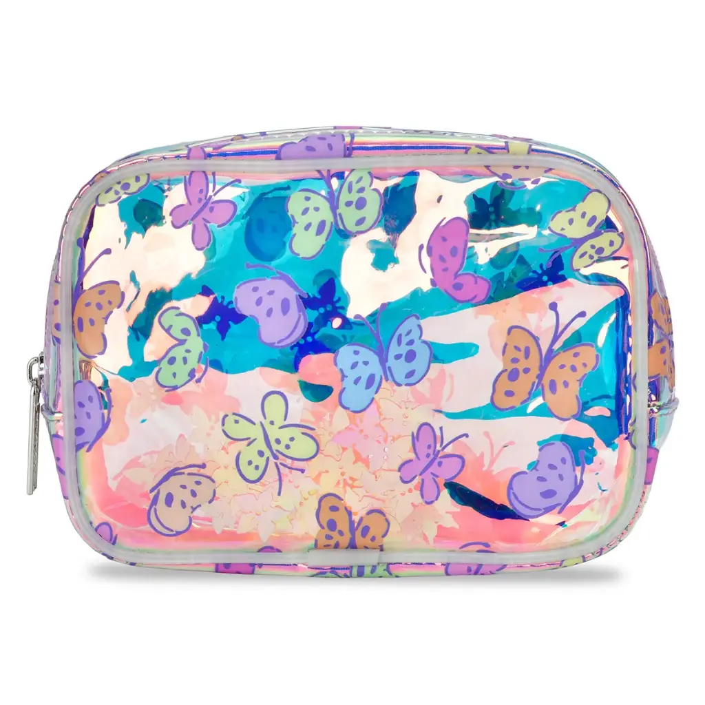 [810-2425] Bright Butterflies Clear Cosmetic Bag