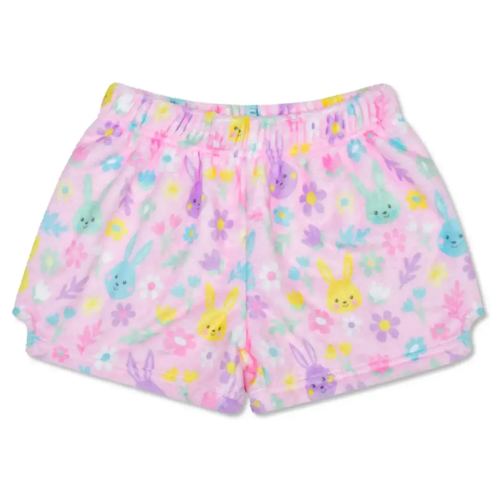 [820-4175S] Bunny Bloom Plush Shorts (Small (6-8))