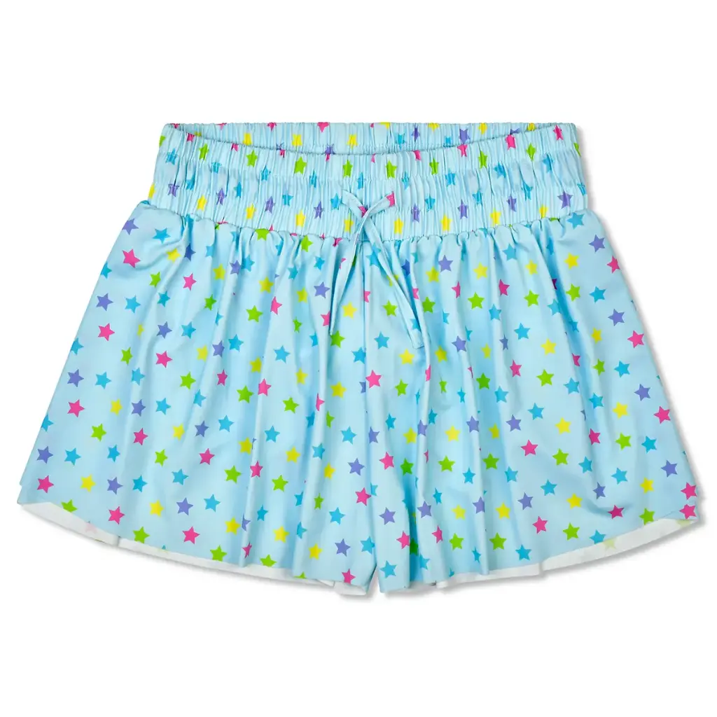[820-4234S] Sparkling Stars Butterfly Shorts (Youth Small (6-8))