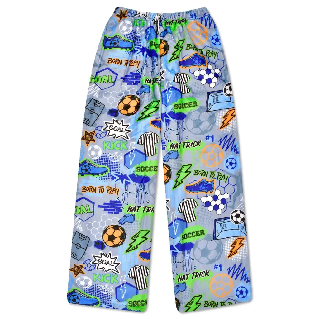 [820-4239XS] Corey Paige Born to Play Soccer Plush Pants (Youth X-Small (4-6))