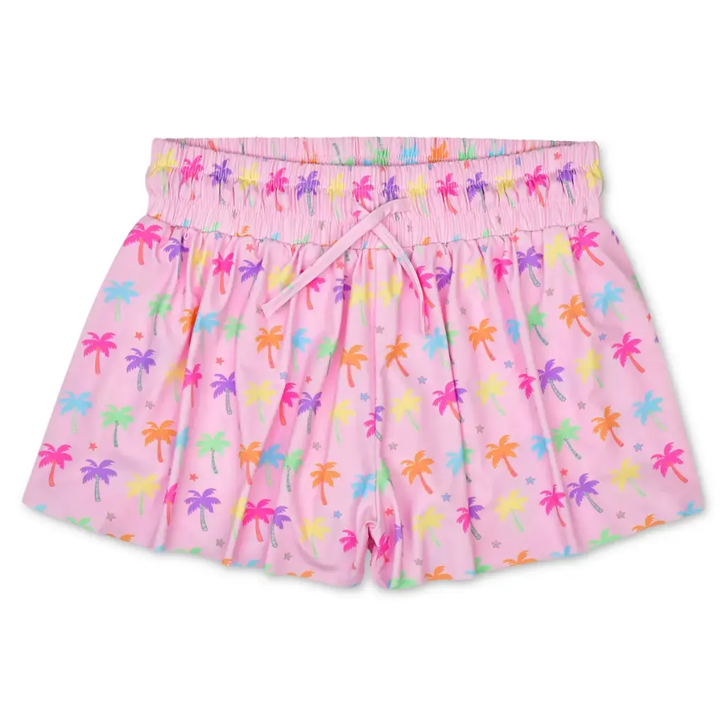 [820-4209S] Palm Paradise Butterfly Shorts (Youth Small (6-8))