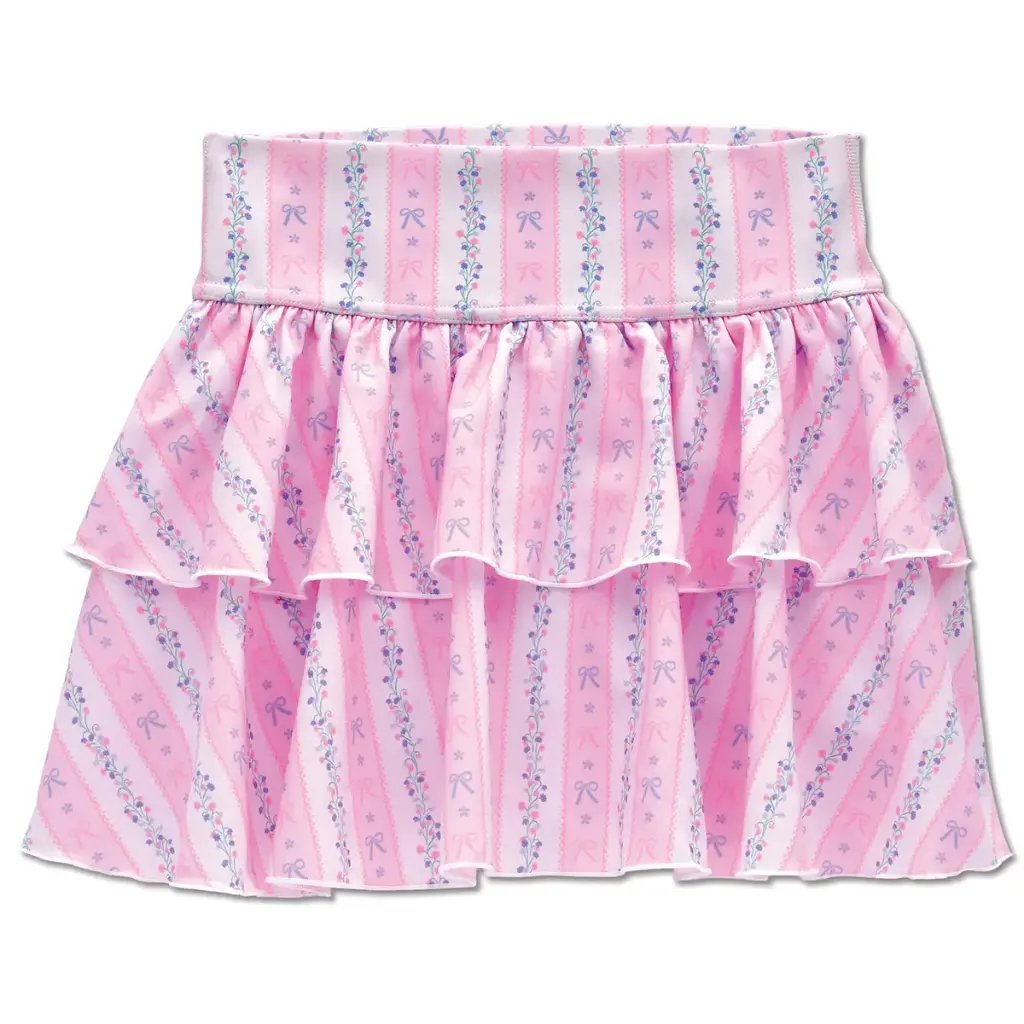 [820-4124XS] Floral Stripes Skort (Youth X-Small (4-5))
