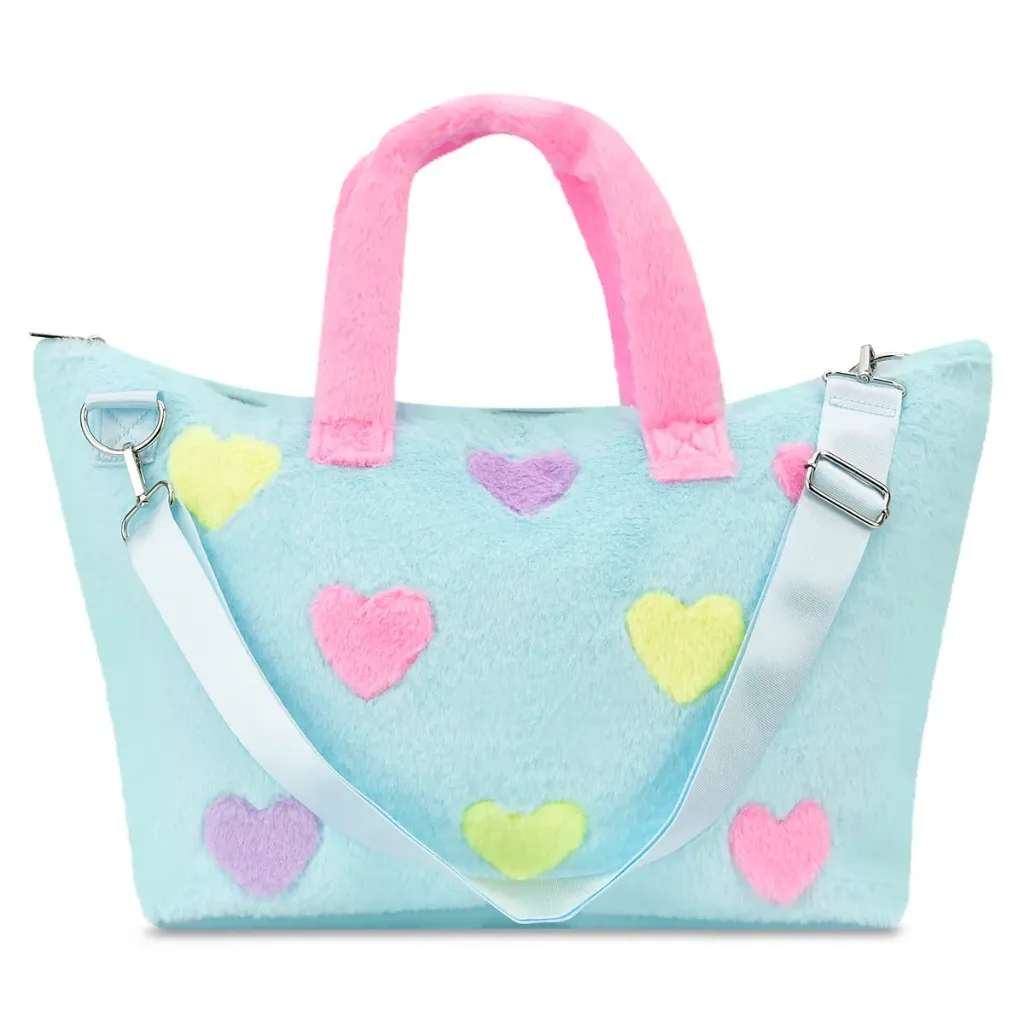 Hearts Color Block Overnight Bag