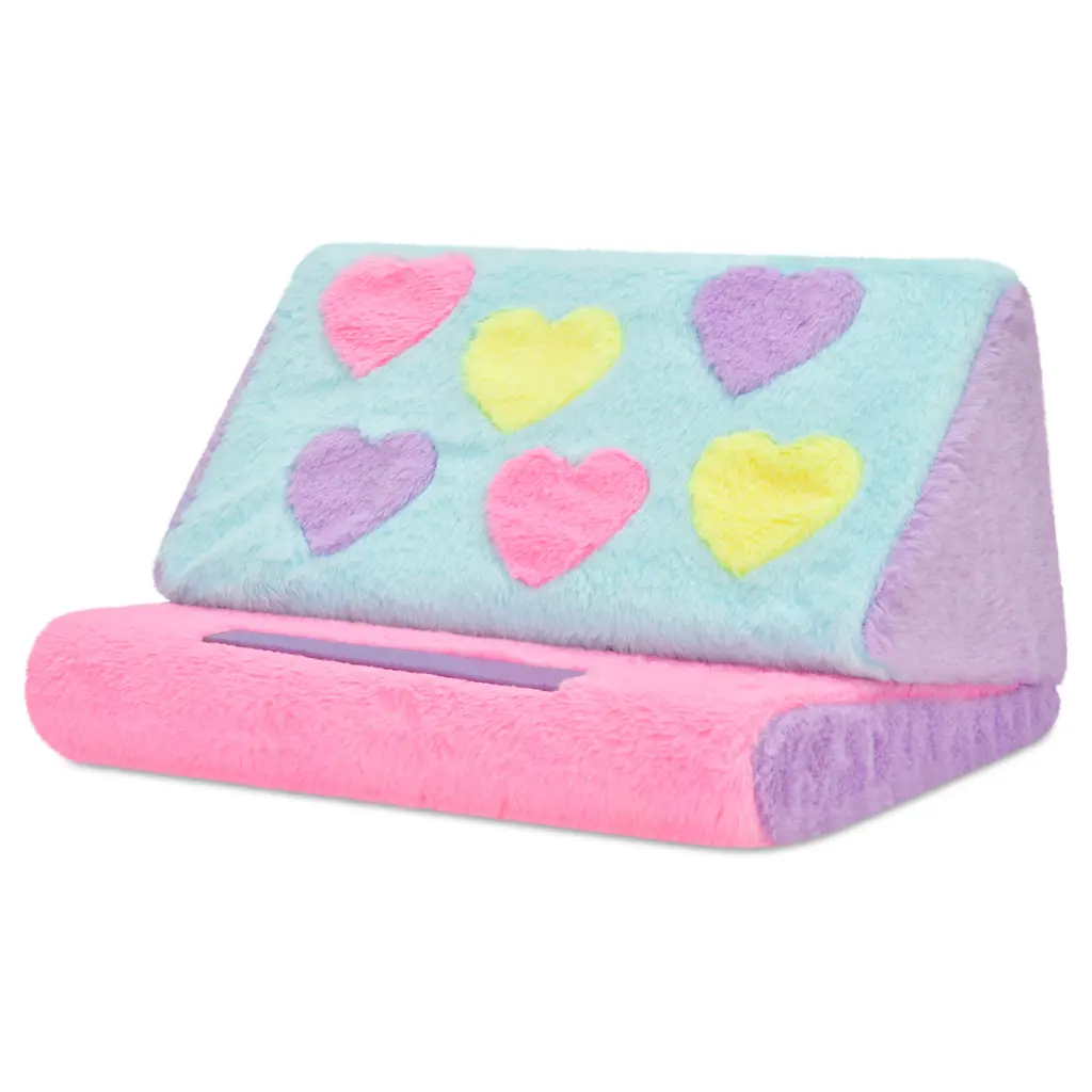 [782-624] Hearts Color Block Tablet Pillow