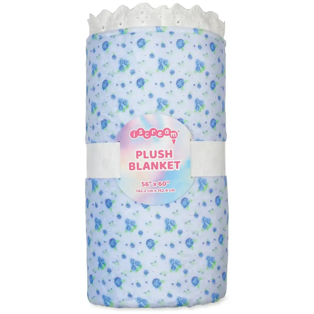 [780-4996] Blue Ditsy Plush Blanket