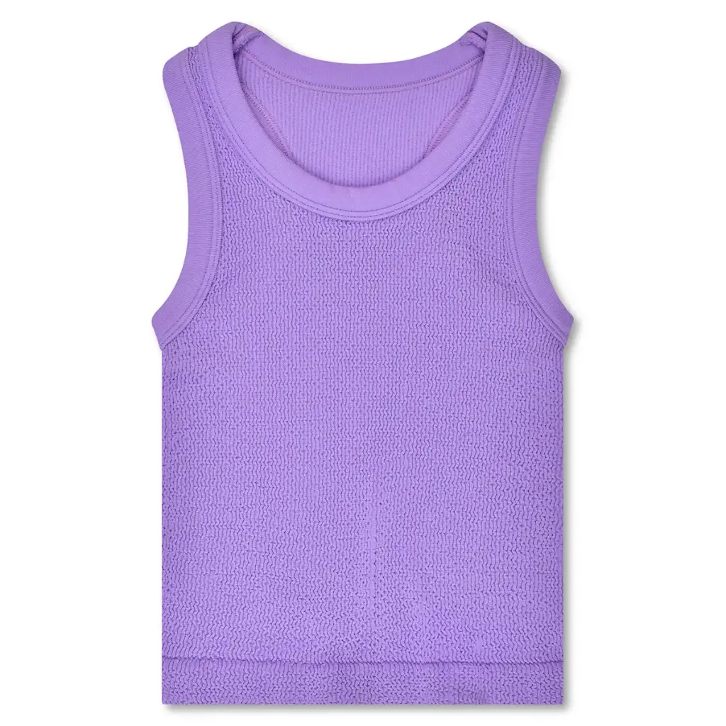 [820-4257S-M] Vivid Violet Smocked Racerback Tank Top (Youth Small/Medium (7-10))