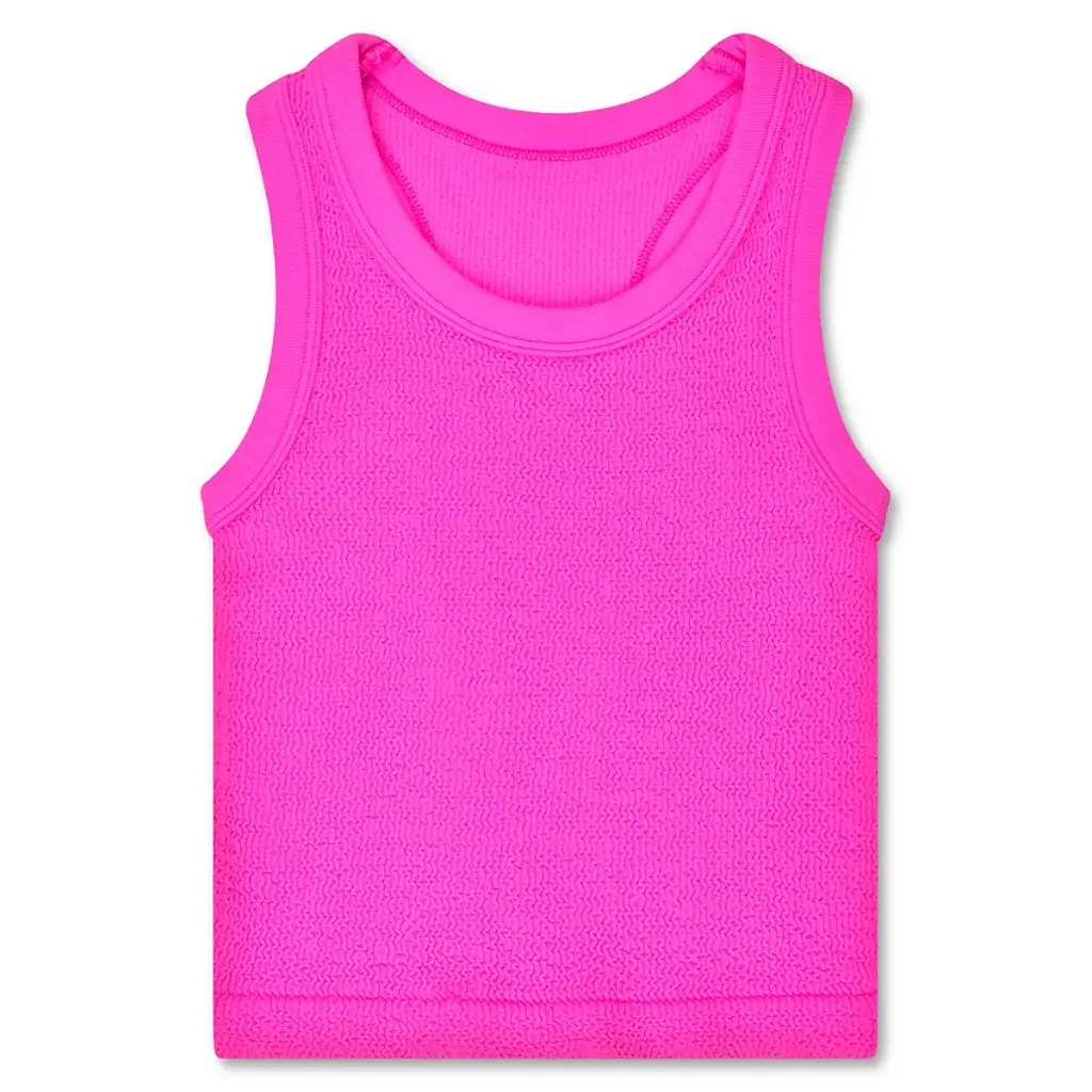 Pretty Pink Smocked Racerback Tank Top