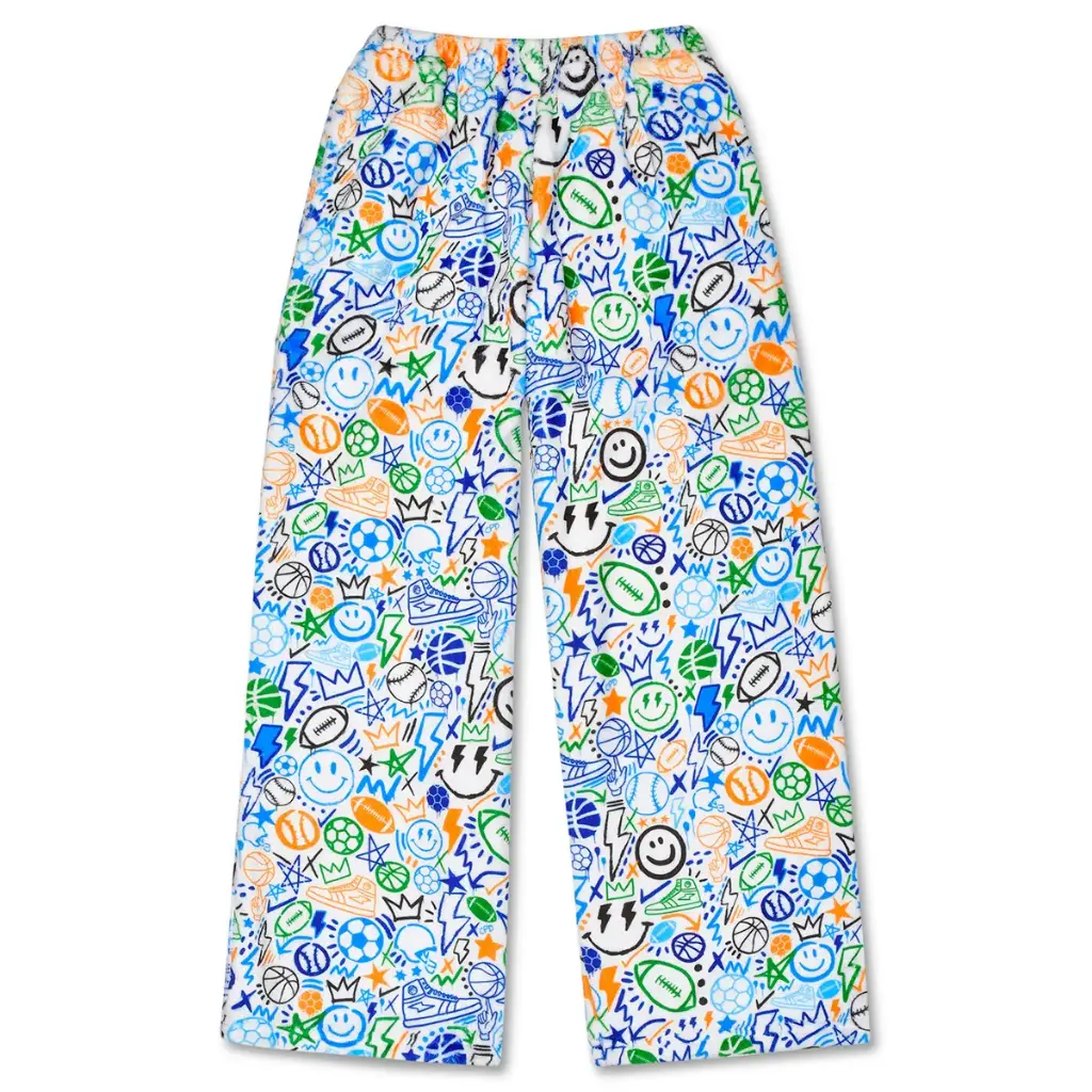 [820-4266XS] Corey Paige Let's Go Sports Plush Pants (Youth X-Small (4-6))