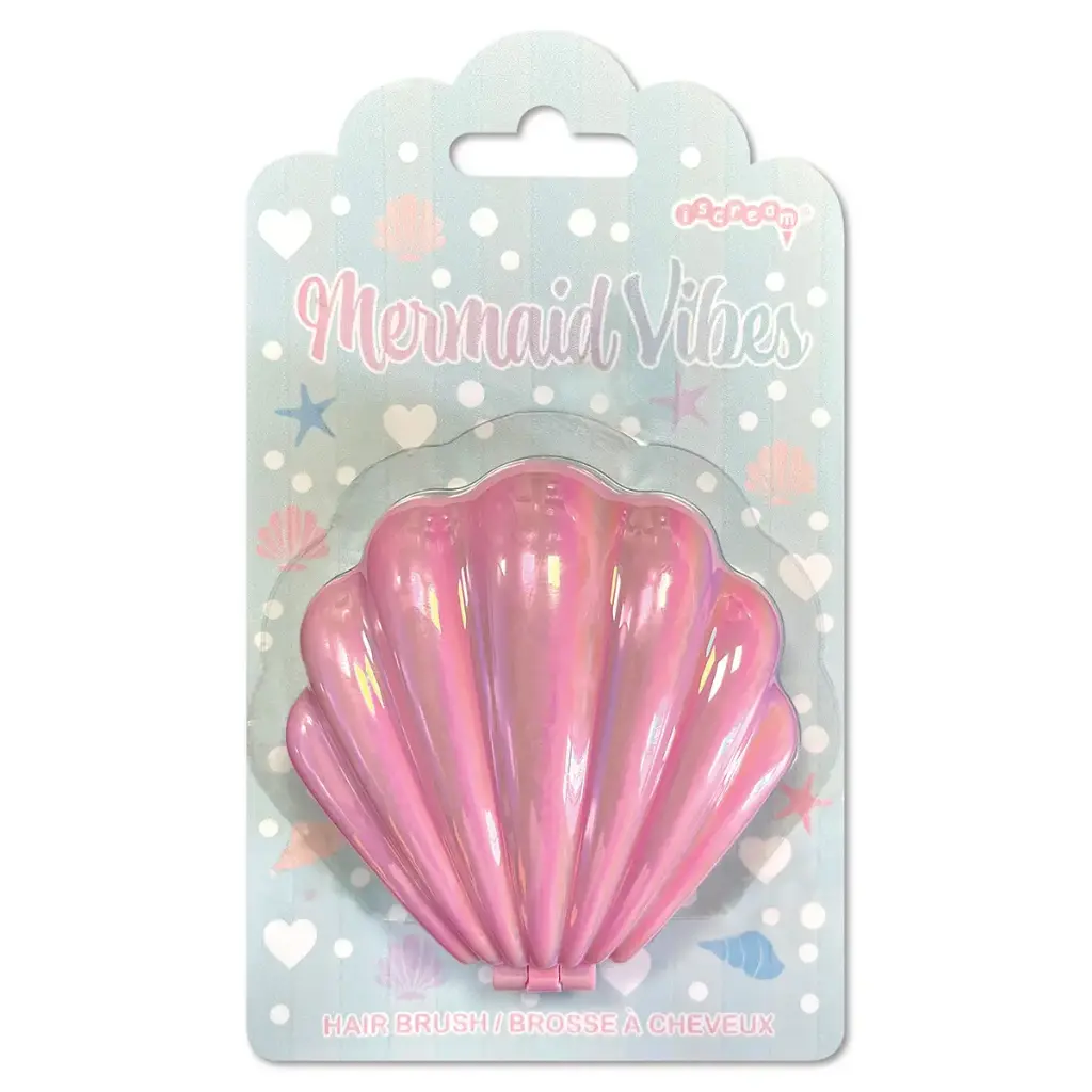 Mermaid Vibes Pop Up Shell Mirror & Hair Brush
