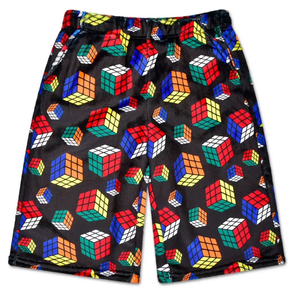 [820-4162XS] Rubik's Cube Plush Board Shorts (Youth X-Small (4-6))