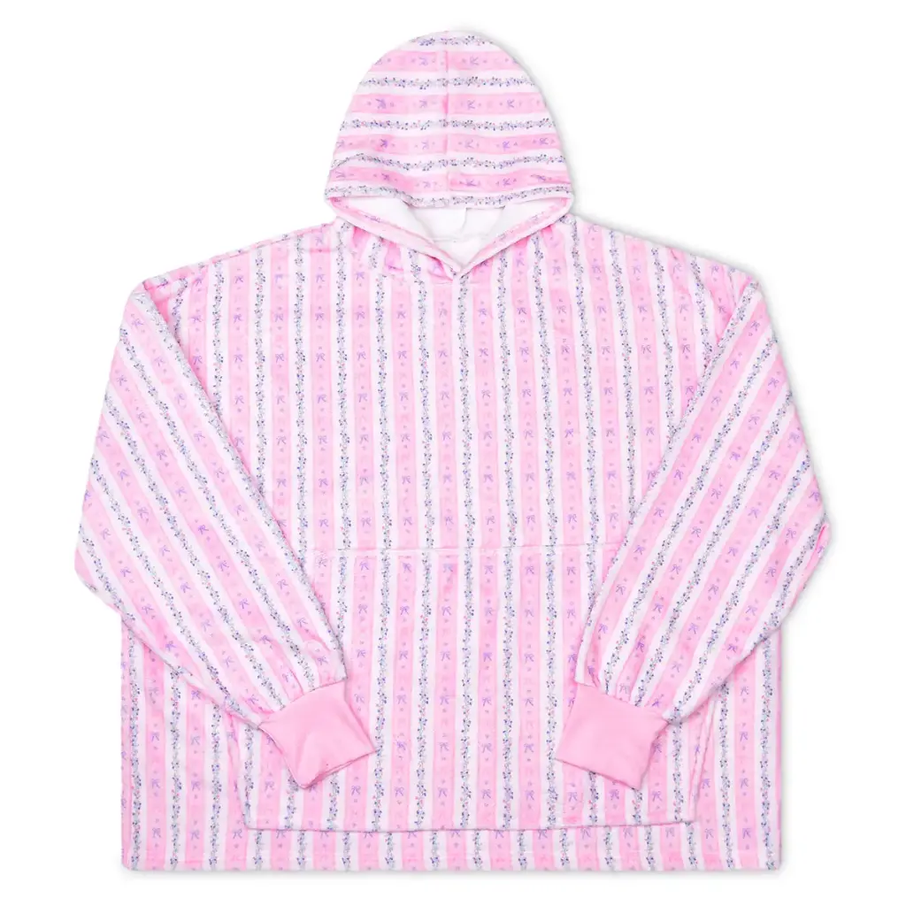 [820-4290] Floral Stripes Plush Cozy