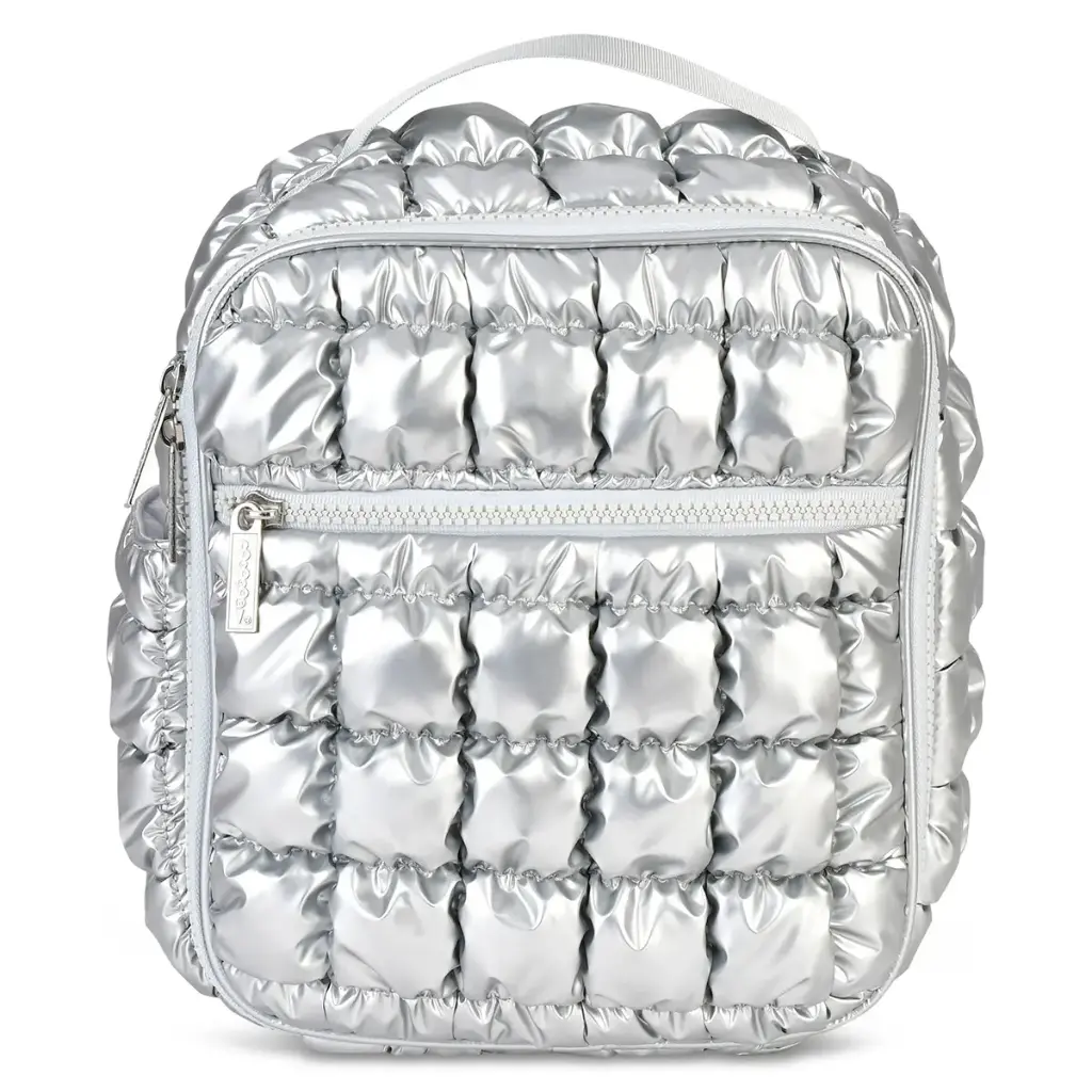 [810-2507] Icy Silver Puffer Lunch Tote 