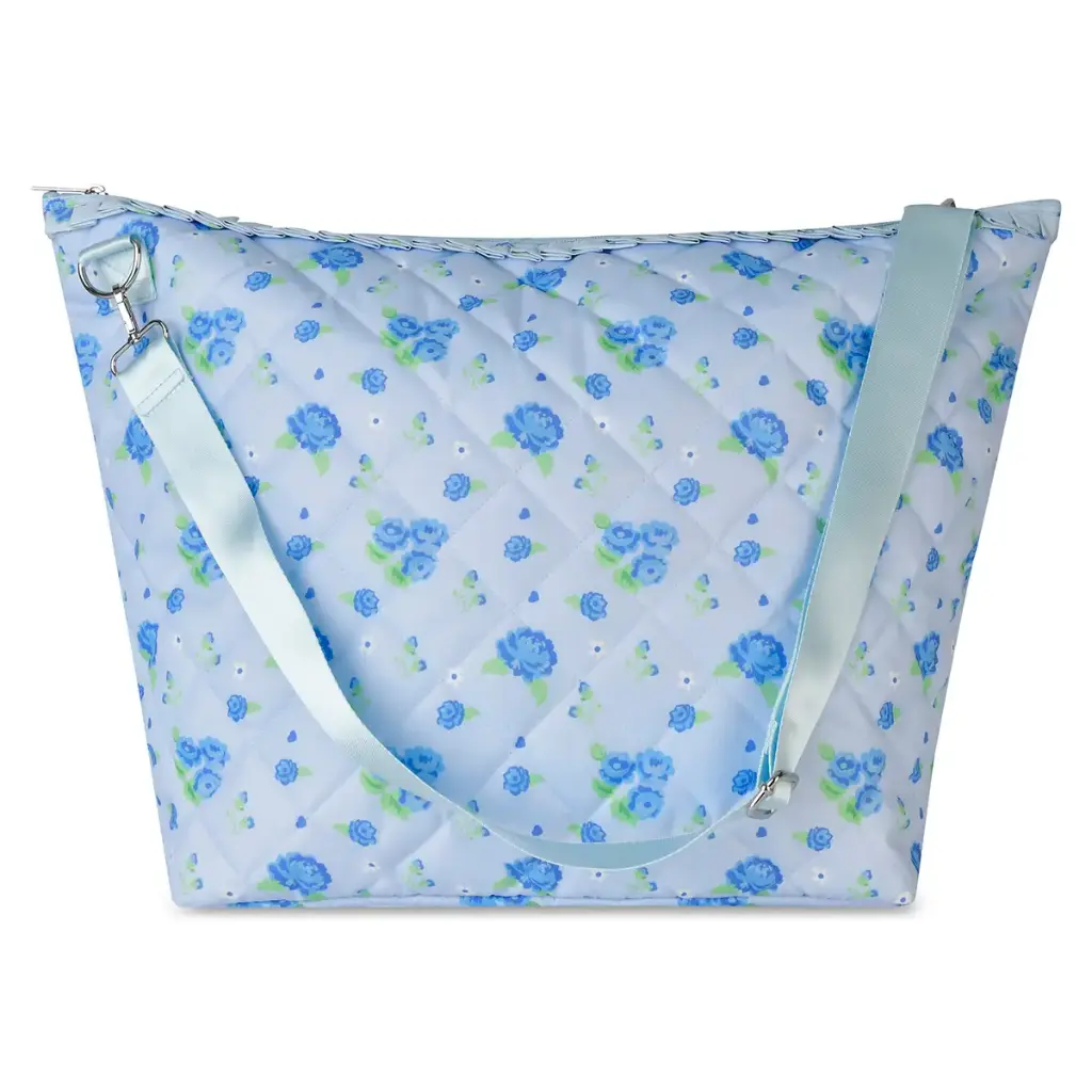 [810-2499] Blue Floral Weekender Bag