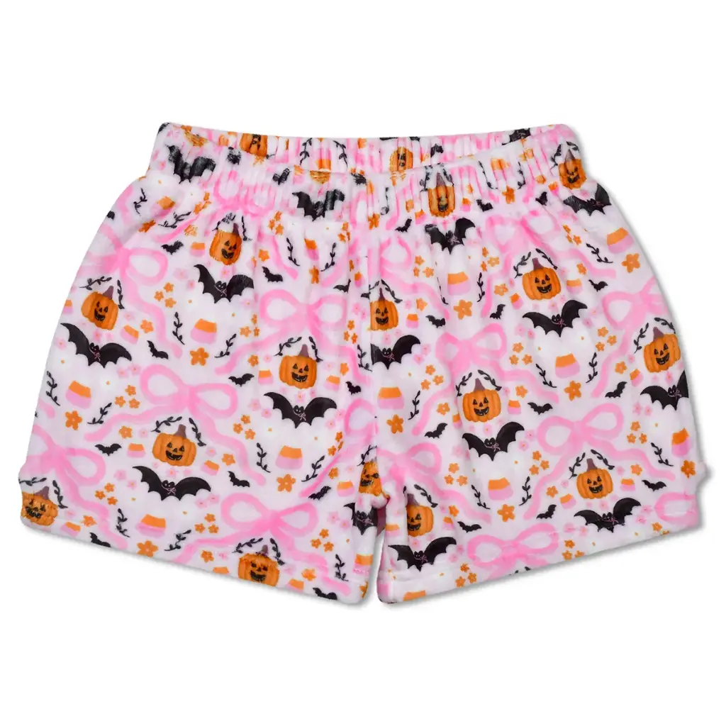 [820-4346XS] Bows And Bats Plush Shorts (Youth X-Small (4-6))