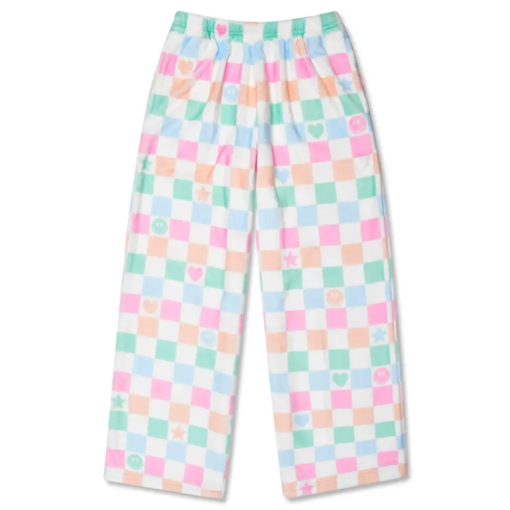 [820-4417XS] Pretty Smile Check Plush Pants (Youth X-Small (4-6))