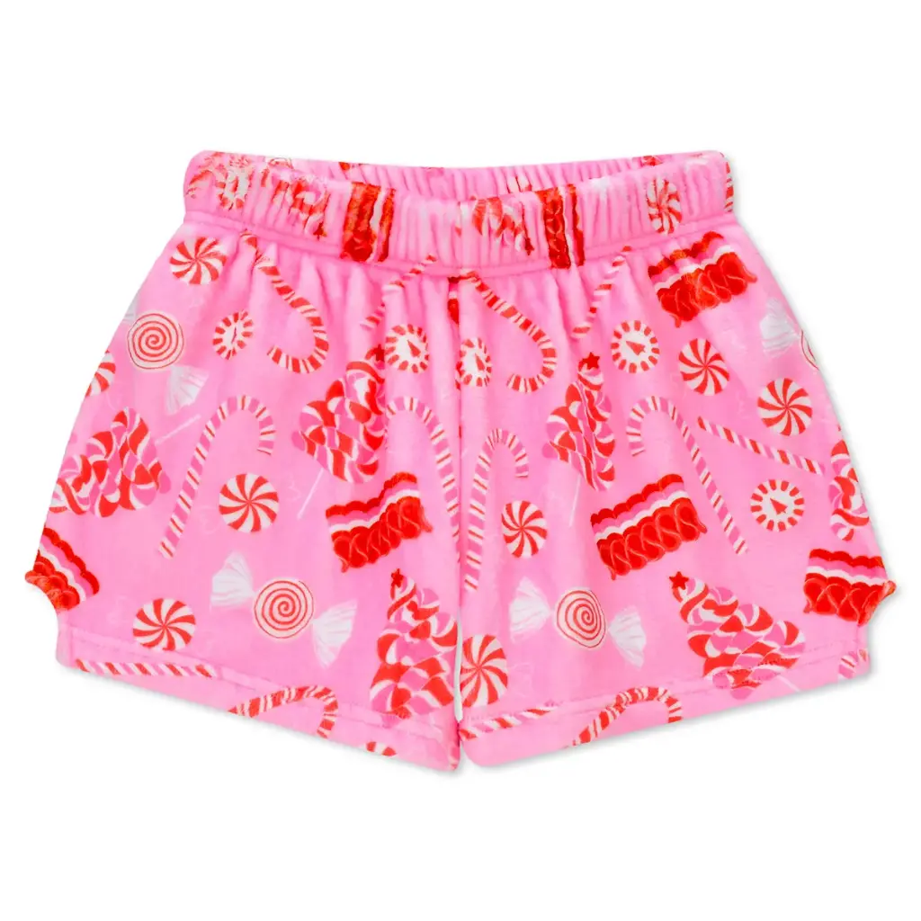 Peppermint Twist Plush Shorts
