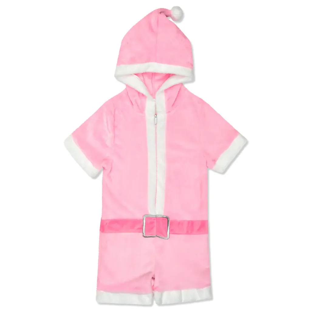 [820-4475S] Merry Santa Plush Romper (Youth Small (6-8))